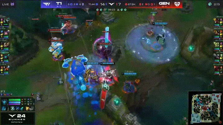 【图文直播】LCK：Faker飞机绕圈后首败 GEN中路2进4击败T1 Dragons